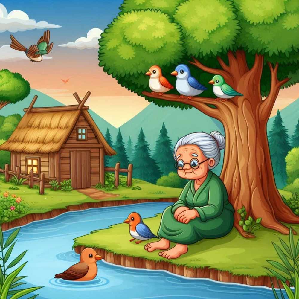 hindi-story-of-birds-and-grandmother