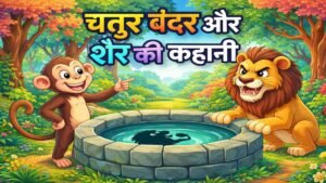 Read more about the article चतुर बंदर और शेर की कहानी | Story of Clever Monkey and Lion