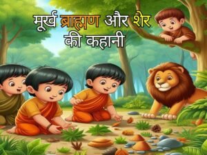 Read more about the article मूर्ख ब्राह्मण और शेर – बच्चों के लिए मनोरंजक कहानी