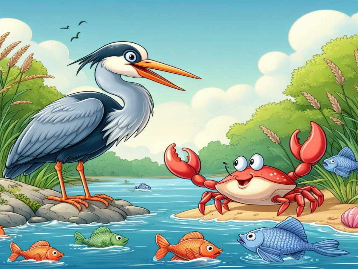 You are currently viewing चतुर बगुला और मूर्ख केकड़ा – The story of heron and crab