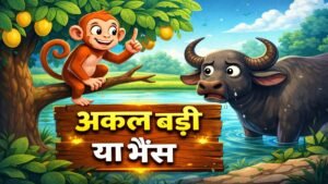 Read more about the article अक्ल बड़ी या भैंस की कहानी (बच्चों के लिए) | Akal Badi Ya Bhains Story in Hindi