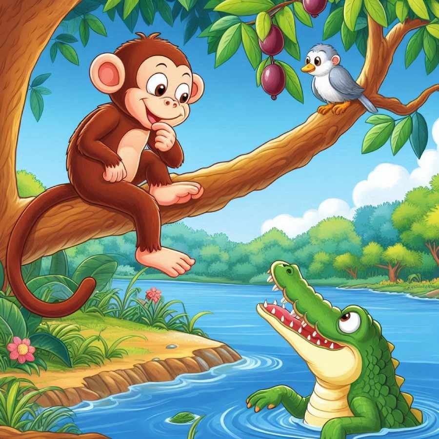 Panchtantra Storthe-monkey-and-the-crocodile