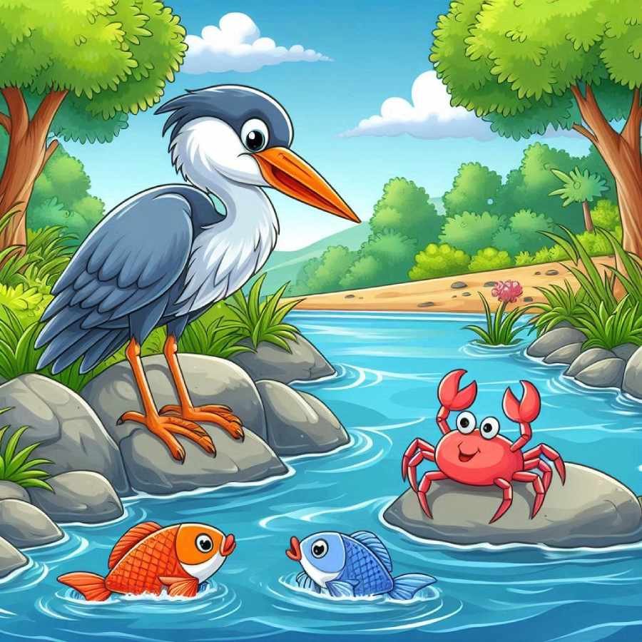 panchtantra-story-the-heron-and-the-crab