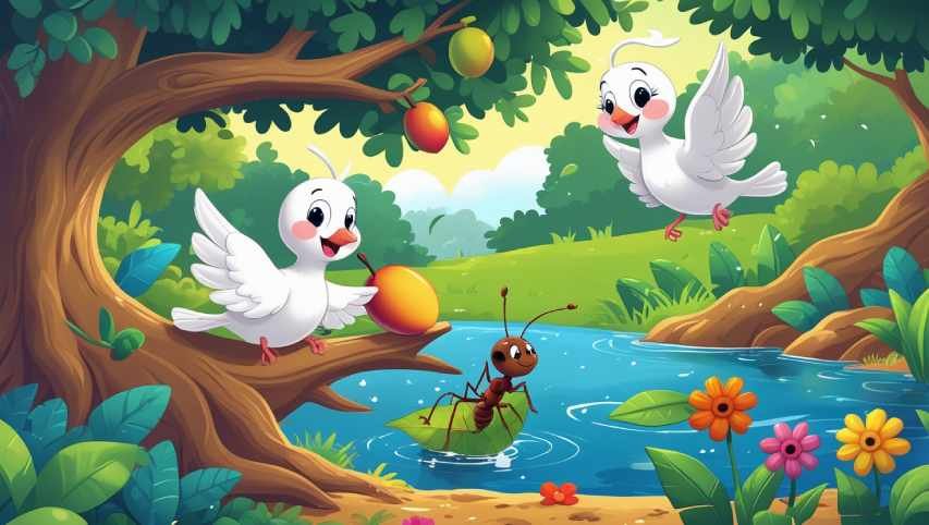 pigeon-and-ant-story