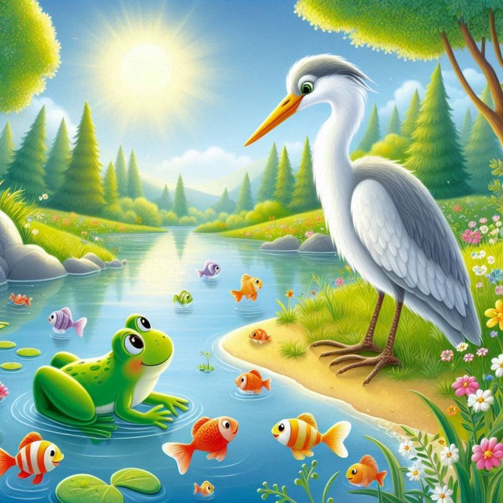 short-tale-in-english-the-frog-and-the-heron