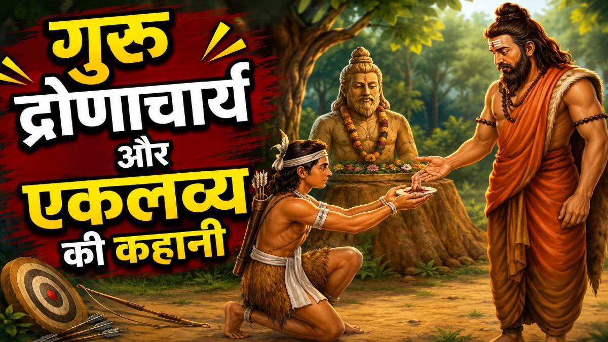 You are currently viewing गुरु द्रोणाचार्य के मना करने के बाद भी एकलव्य ने धनुष विद्या कैसे सीखी